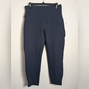 Spanx 20262q Ponte Ankle Leggings Navy Blue Sz Xl Petite